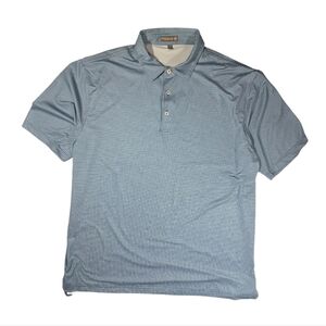 Peter Millar Summer Comfort Tidecrest Blue Houndstooth Golf Polo sz XL